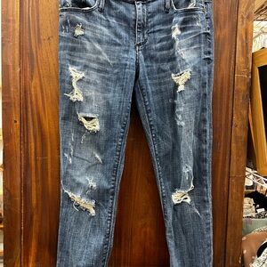 Black Orchid Denim Distressed Boyfriend Jeans - Blue